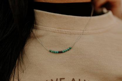 Authentic Turquoise Bead and Navajo Bar NecklaceTurquoiseOS