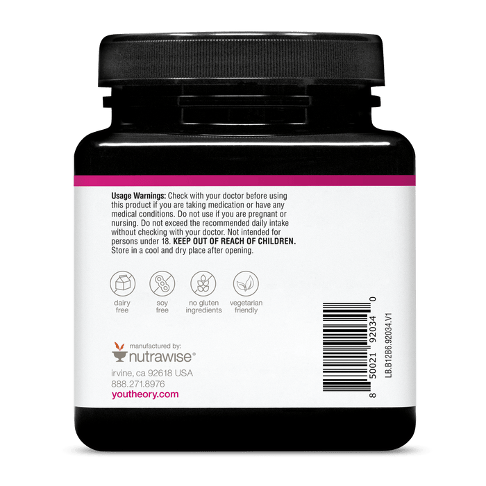 B12B6.92034 Youtheory B12B6 Capsule 60 Capsules Product Image - Back