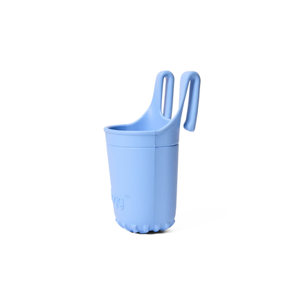 Blue plastic beverage holder on a transparent background