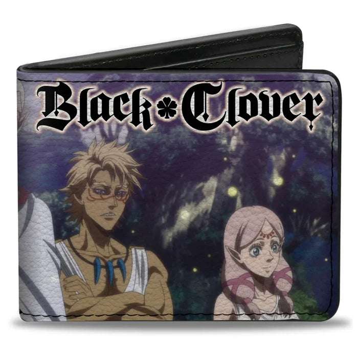 Black Clover - Eye of the Midnight Sun Elysia Elf Group Scene and Title Logo Men's Bi-Fold Wallet