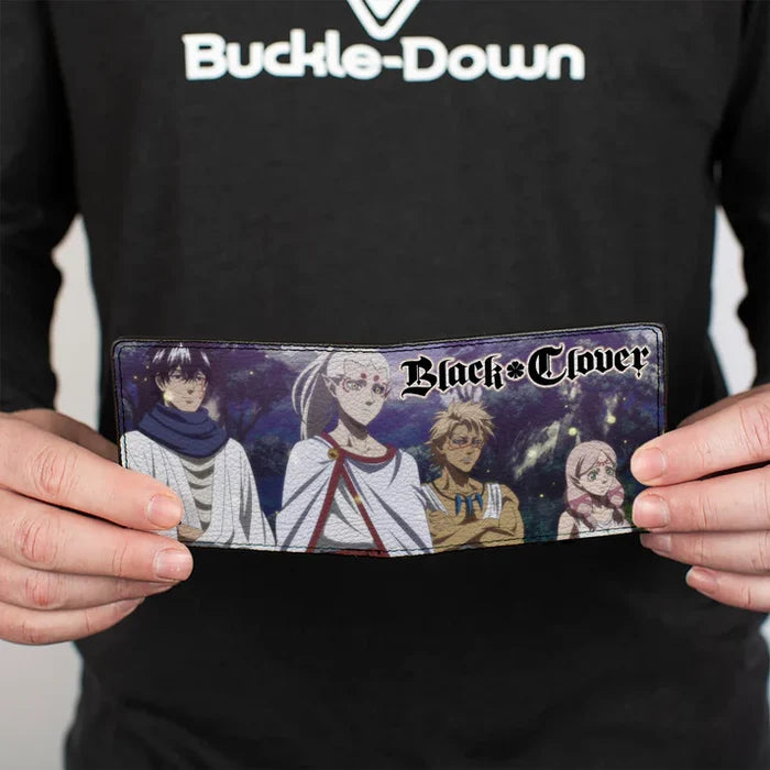 Black Clover - Eye of the Midnight Sun Elysia Elf Group Scene and Title Logo Men's Bi-Fold Wallet