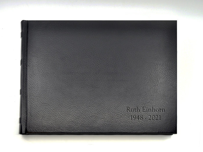 Black Italian Leather Guest Book