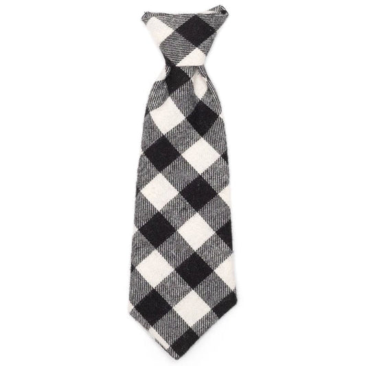The Worthy Dog Bow Ties SM Black & White Check Buffalo Neck-Tie Pet Collar Attachment - 2 Sizes
