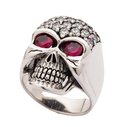 A premium piece from a women's skull ring bling jewelry collection, meticulously handcrafted from solid 925 sterling silver.