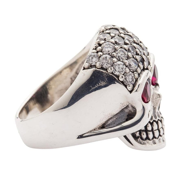Biker-style women’s skull ring