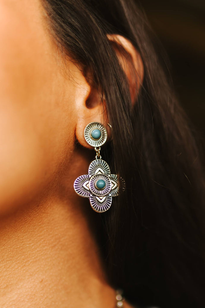Blooming Turquoise Dangle Earrings