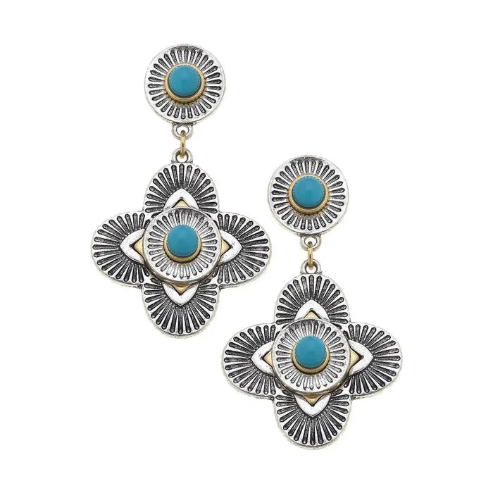 Blooming Turquoise Dangle Earrings