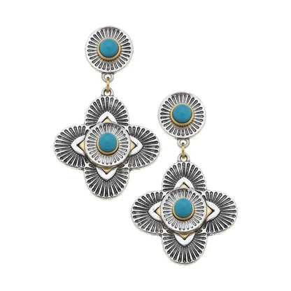 Blooming Turquoise Dangle Earrings