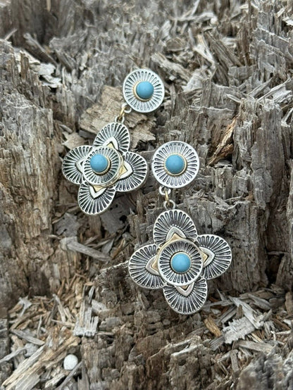 Blooming Turquoise Dangle Earrings