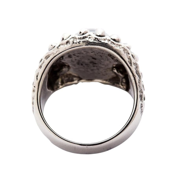 The inside view of the heavy sterling silver eyeball ring.
