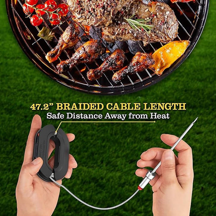 Bluetooth Meat Thermometer 4 Probes LCD Display Stainless Steel