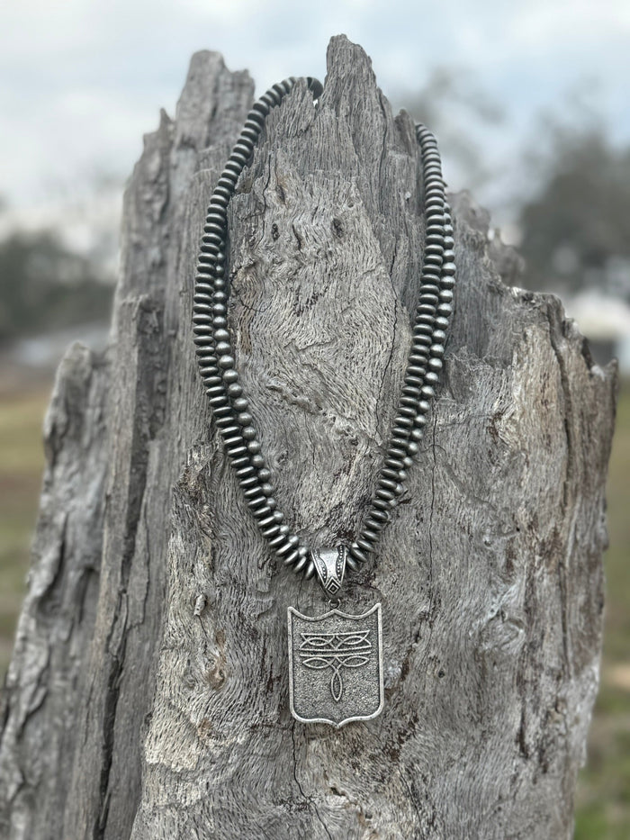 Boot Stitch Double Beaded Chain Necklace