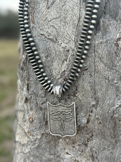 Boot Stitch Double Beaded Chain Necklace