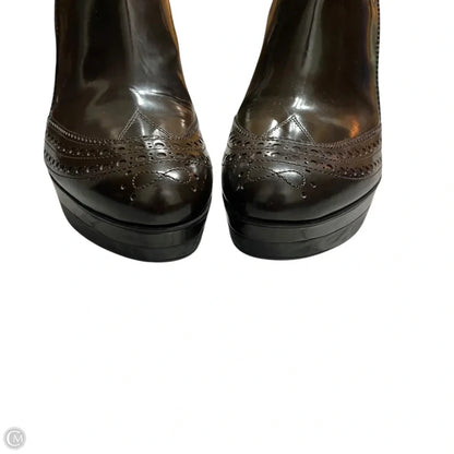 Boots Ankle Heels By Santoni In Brown, Size: 9.5