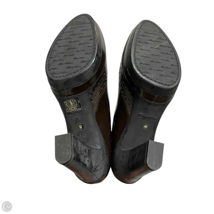 Boots Ankle Heels By Santoni In Brown, Size: 9.5