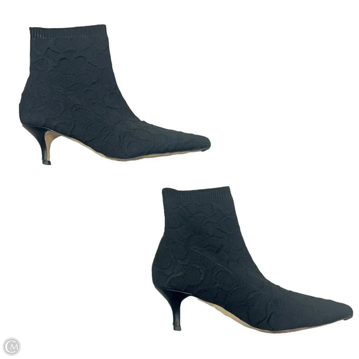Boots Designer By Coach In Black, Size: 6.5