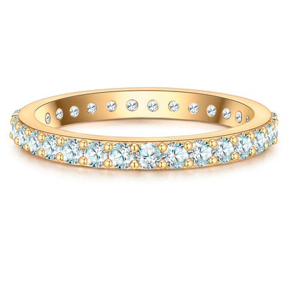 Breiter Steckring gold mit Zirkonia