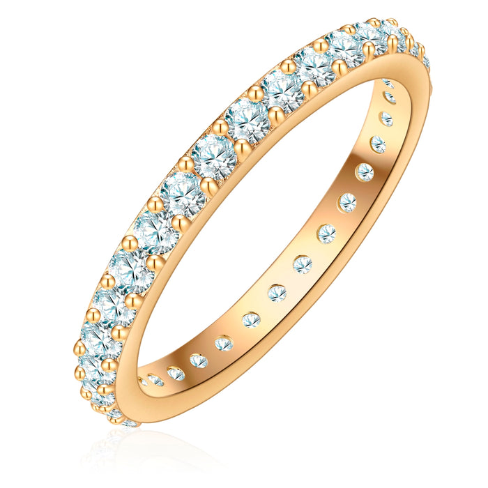 Breiter Steckring gold mit Zirkonia