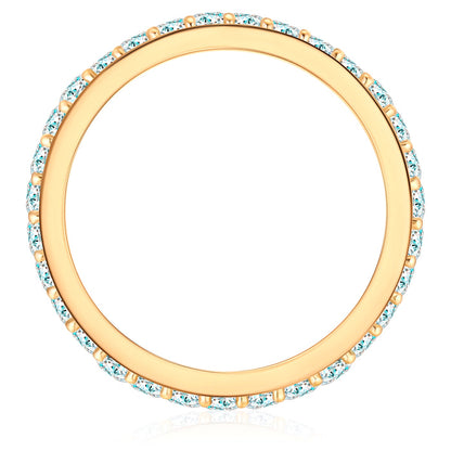 Breiter Steckring gold mit Zirkonia