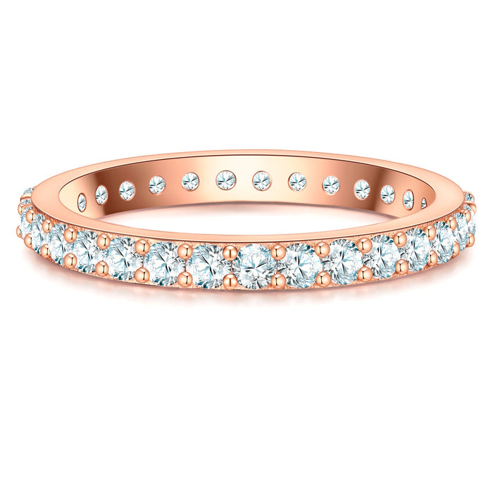 Breiter Steckring roségold mit Zirkonia