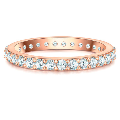 Breiter Steckring roségold mit Zirkonia