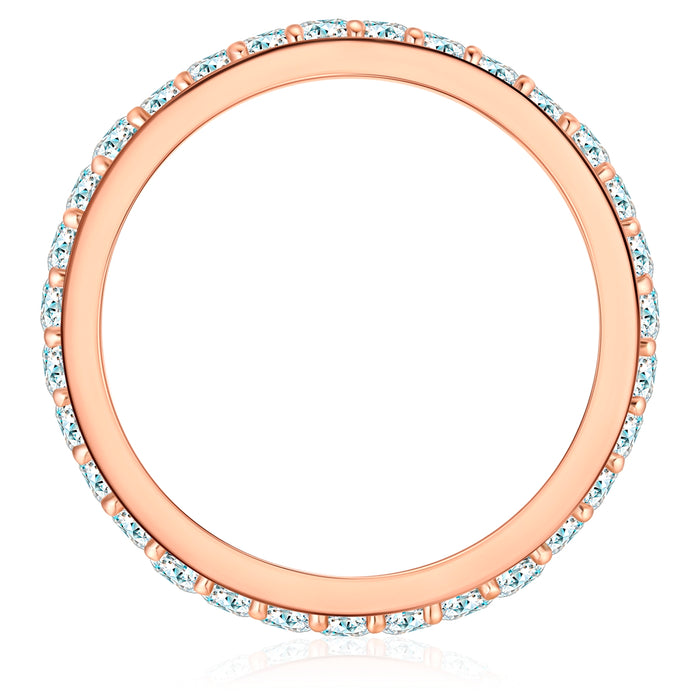 Breiter Steckring roségold mit Zirkonia