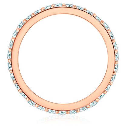 Breiter Steckring roségold mit Zirkonia