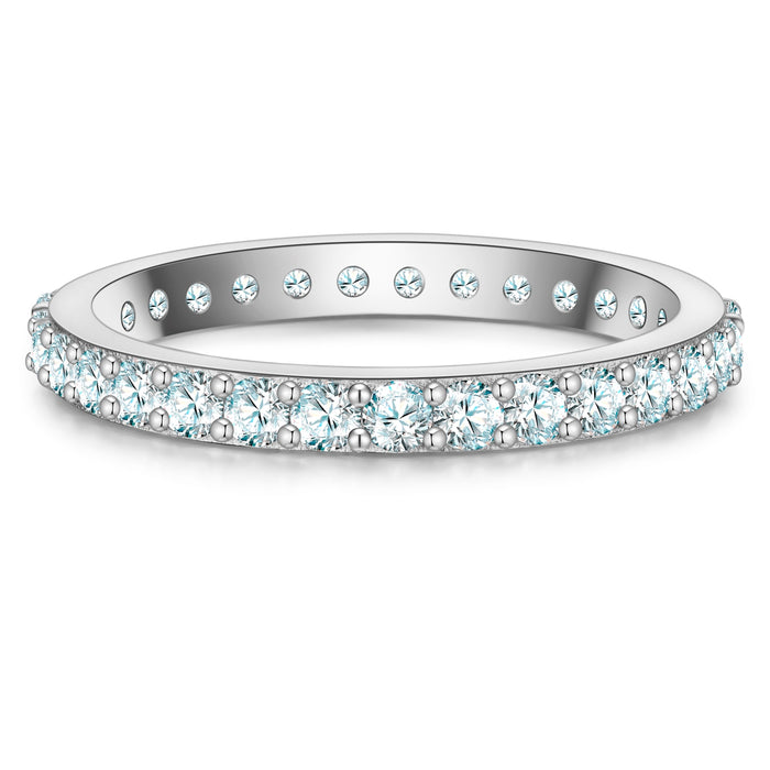 Breiter Steckring silber mit Zirkonia