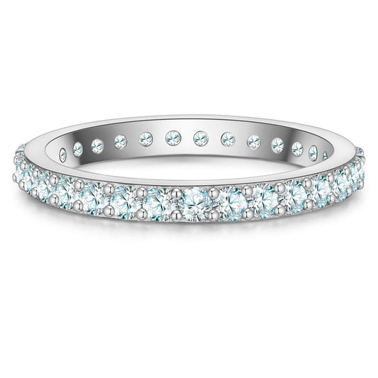 Breiter Steckring silber mit Zirkonia