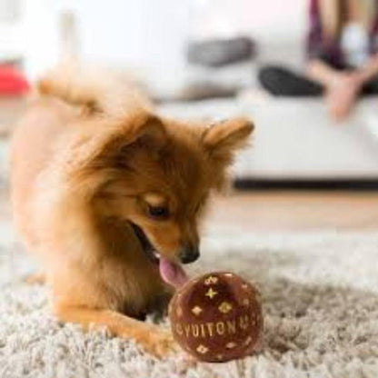 Dog Diggin Designs Toys, Chewy Brown Chewy Ball Plush Squeak Dog Toy