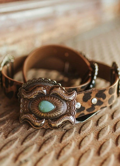 Brown Leopard Butterfly Concho BeltS