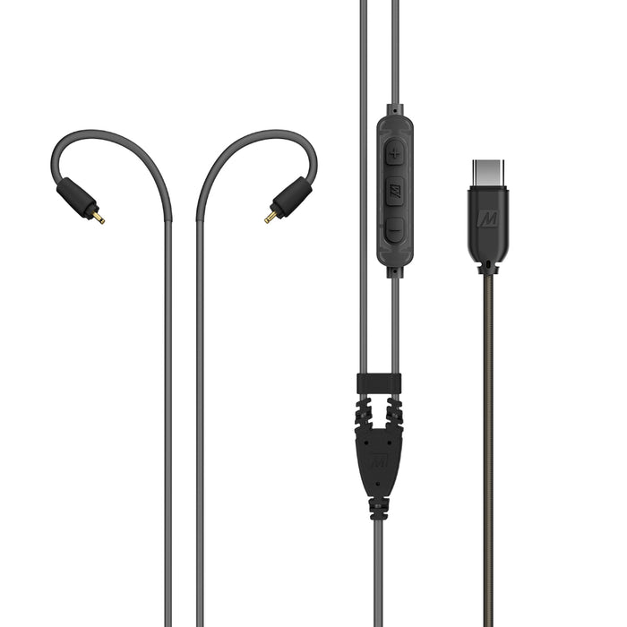 Black M6 PRO and MX Series Headset cable with a USB-C connector on a white background