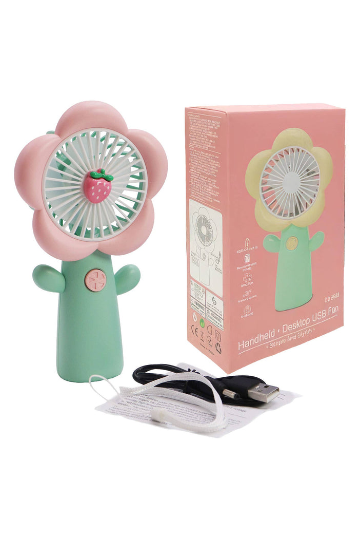 Cap Zone - Flower Petal Fruit Pastel Handheld Electric Fan