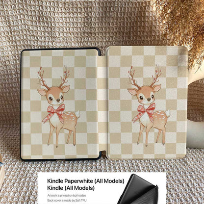 Cheerful Deer | Kindle Case - Khaki
