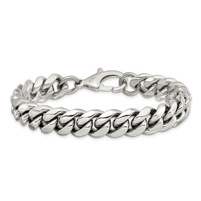 Chisel Stainless Steel Polished 8.5 inch Curb Chain Bracelet.