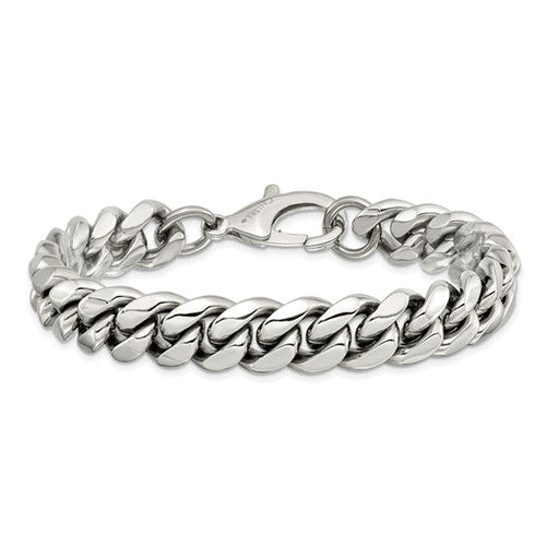 Chisel Stainless Steel Polished 8.5 inch Curb Chain Bracelet.