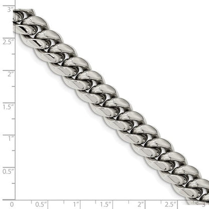 Chisel Stainless Steel Polished 8.5 inch Curb Chain Bracelet.