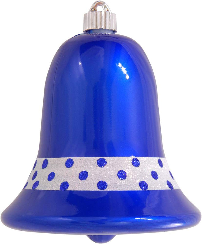 Christmas By Krebs 7" (180mm) Ornament, Commercial Grade Indoor Outdoor Shatterproof Plastic Water Resistant Bell Ornament