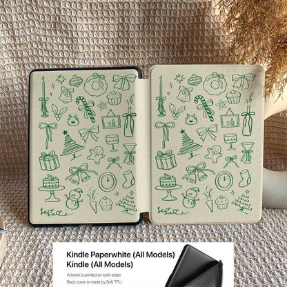Christmas Doodle | Kindle Case - Green