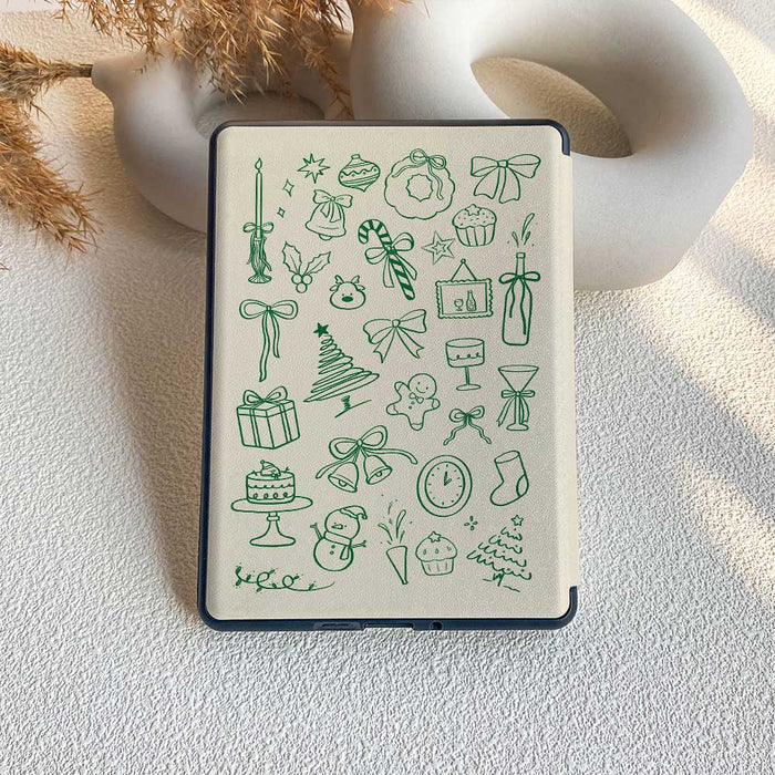 Christmas Doodle | Kindle Case - Green