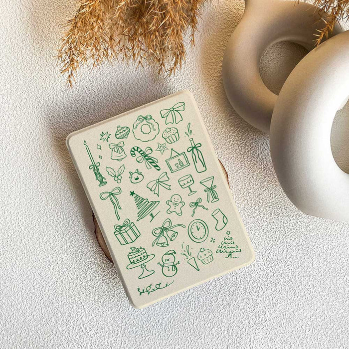 Christmas Doodle | Kindle Case - Green