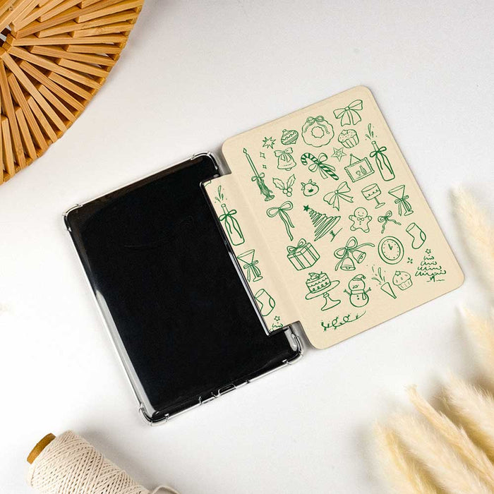 Christmas Doodle | Kindle Case - Green