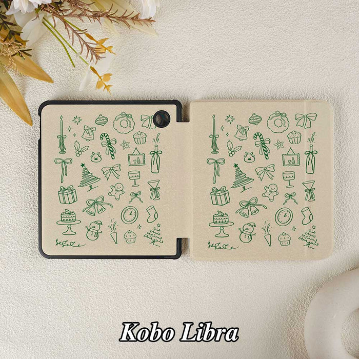 Christmas Doodle | Kindle Case - Green