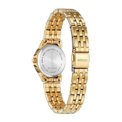Citizen Quartz Women's Watch, Stainless Steel, Classic, Black Dial  Gold-Tone (95154)