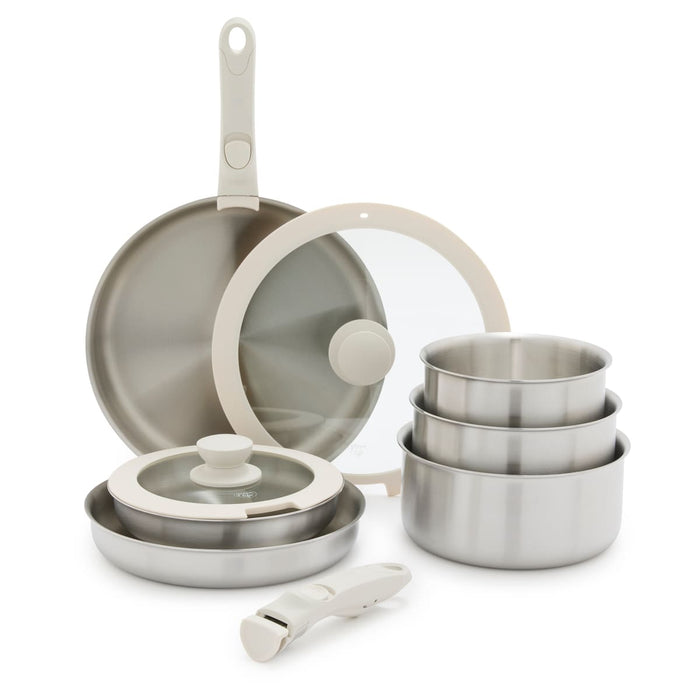 CC009283-001 - Click Click 10pcs Cookware Set - Stainless Steel - Product Image 1