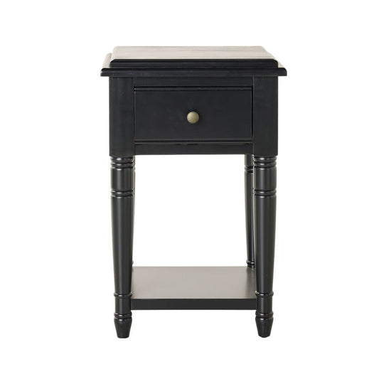 Clover 1 Drawer Bedside Table / Side Table Black