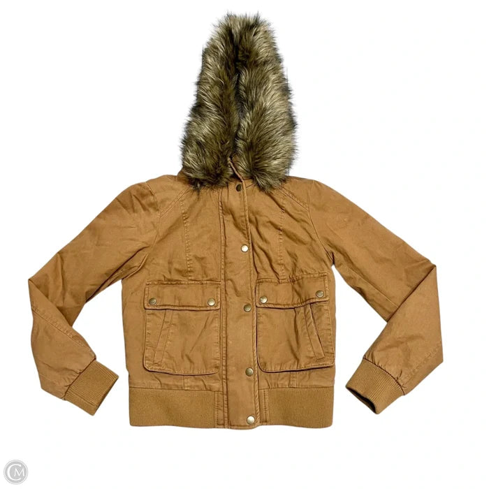 Coat Faux Fur & Sherpa By Sebby In Tan, Size: S
