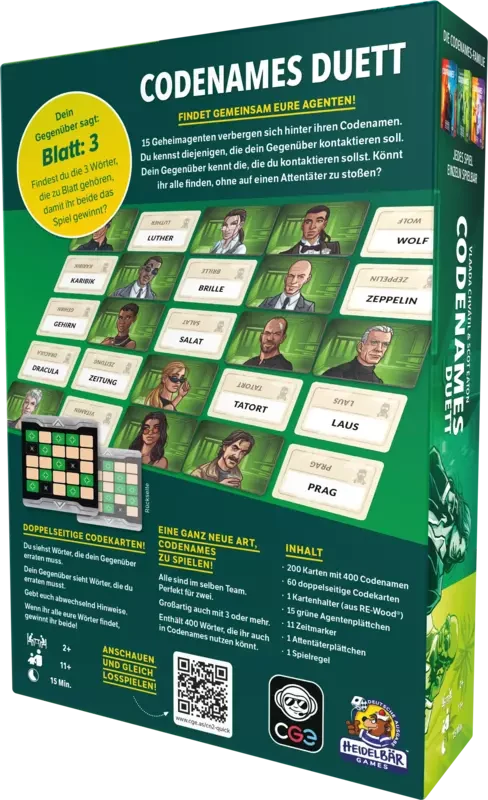 Codenames Duett (Neuauflage)- Der Zweipersonen-Ableger des Erfolgsspiels
