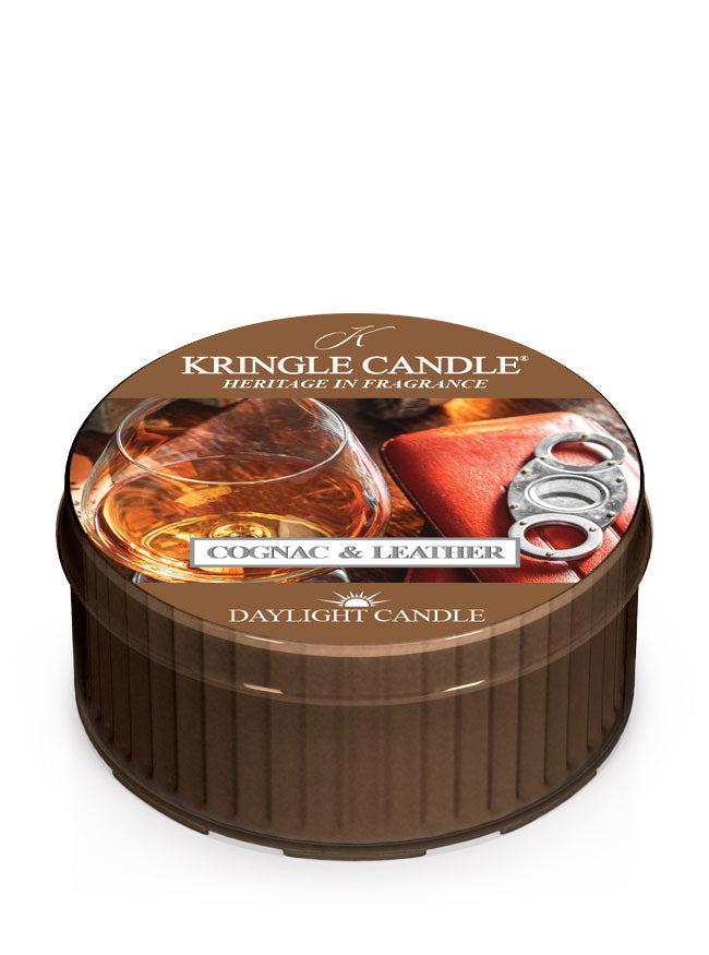 Cognac & Leather | DayLight Candle - Kringle Candle Company