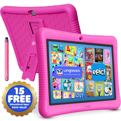 Contixo K102 10" Kids Tablet, Featuring Epic & Lingo Kids, 15 Educational Apps